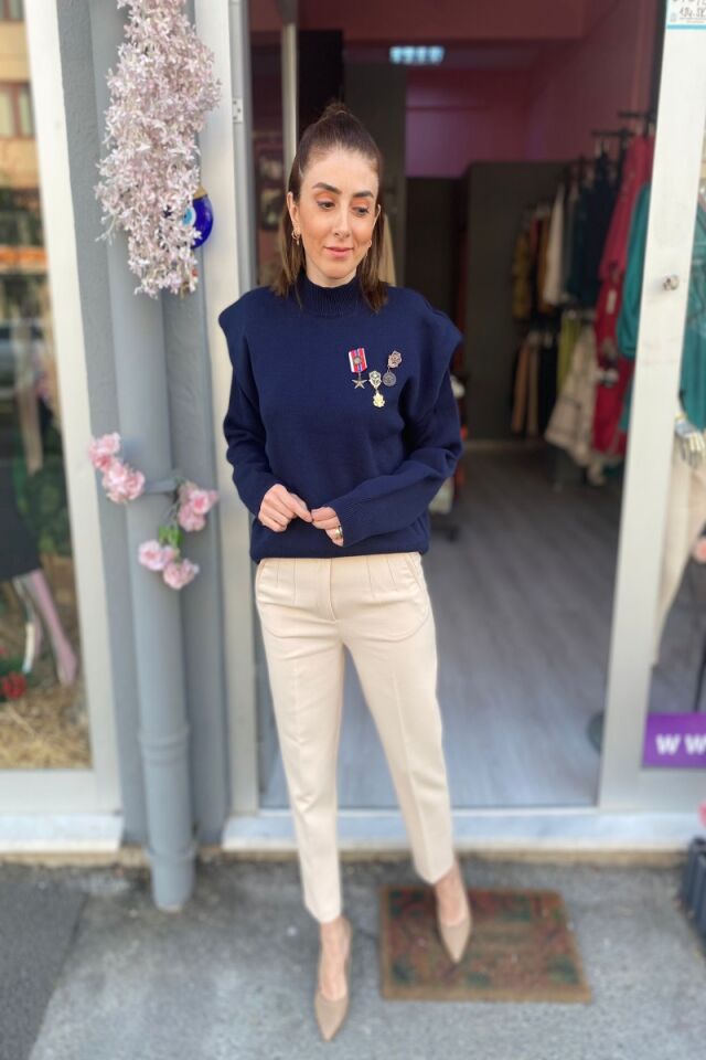 Madalyalı Vatkalı Kazak Lacivert