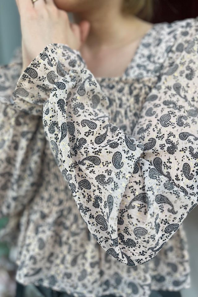 Arkası Çapraz Şifon Bluz