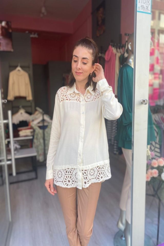 Güpür Detaylı Gömlek