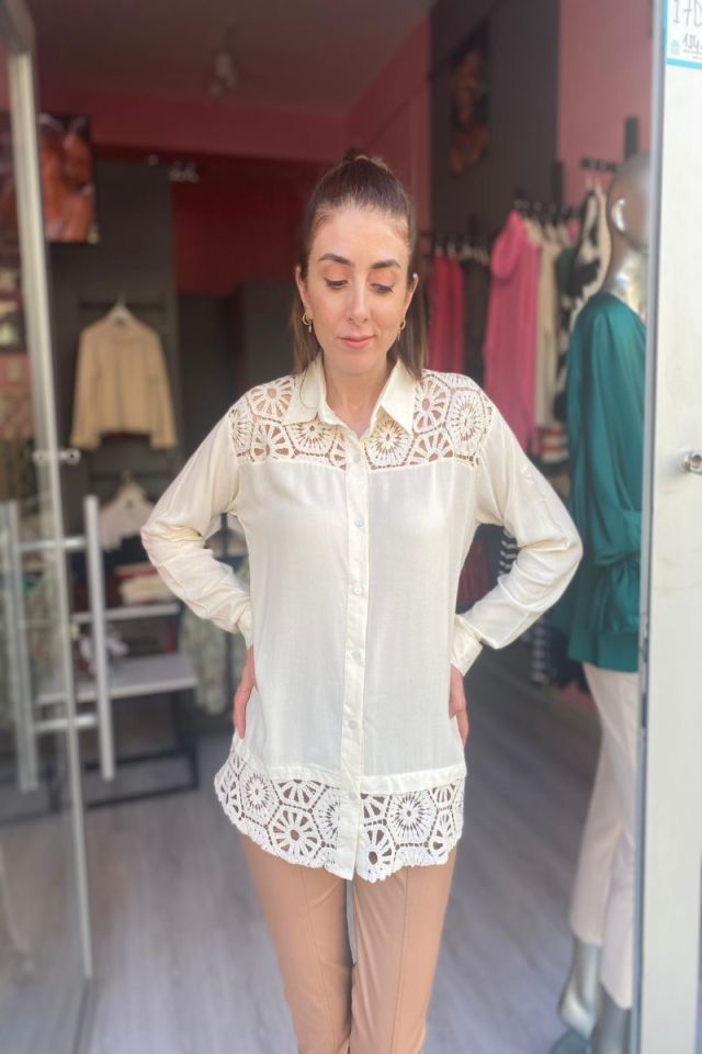 Güpür Detaylı Gömlek