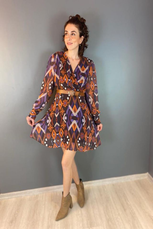 Kemerli Şifon Elbise