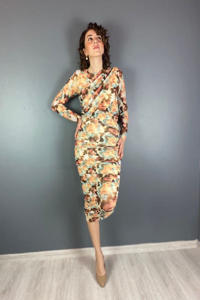 Batik Desen Büzgülü Etek