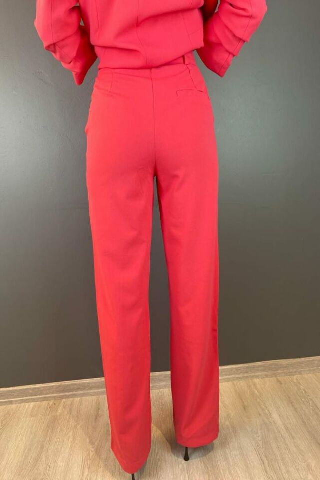 Scuba Krep Kumaş Pantolon-Pembe