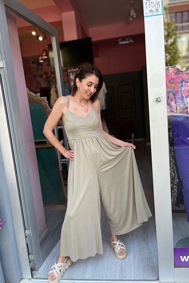 Sırtı Çapraz Süprem Tulum-Haki