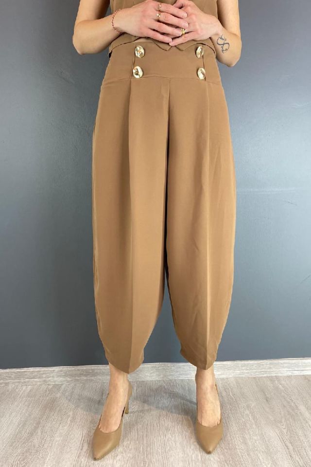 Yelek Pantolon Takım Camel
