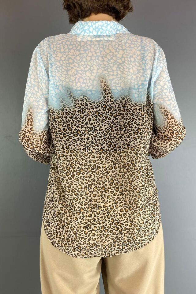 Leoparlı Şifon Gömlek