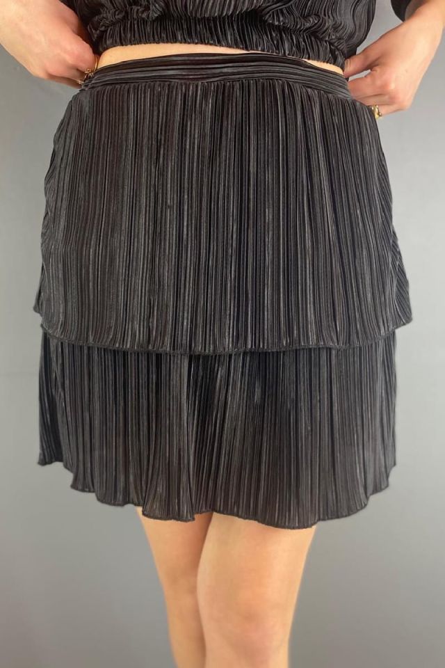 Saten Krinkıl Şortlu Etek