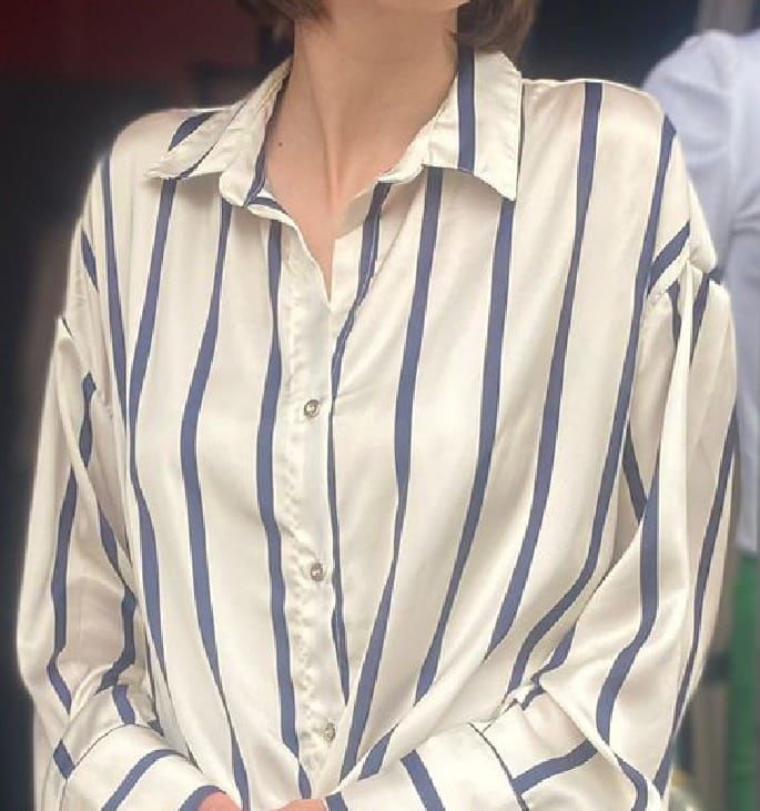 Çizgili Saten Gömlek