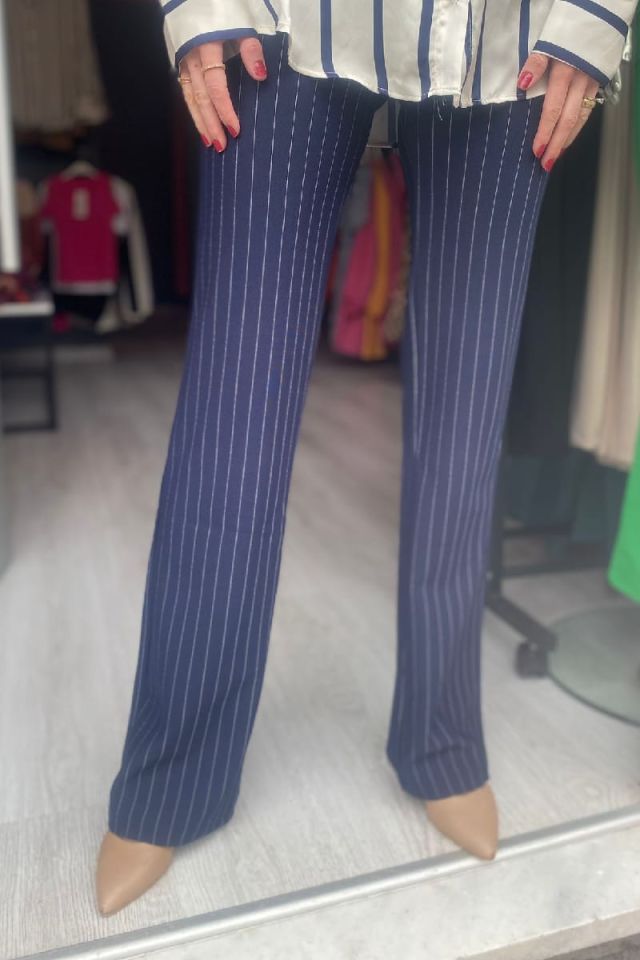 Çizgili Pantolon- Lacivert