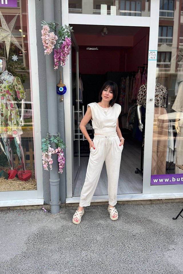 Vatkalı Crop Bluz-Taş