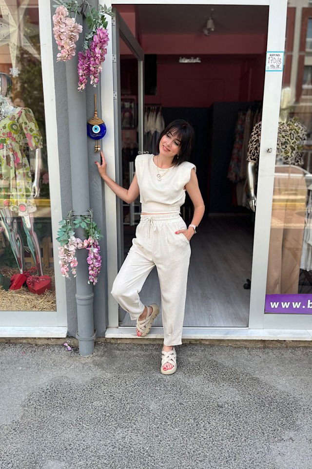 Vatkalı Crop Bluz-Taş