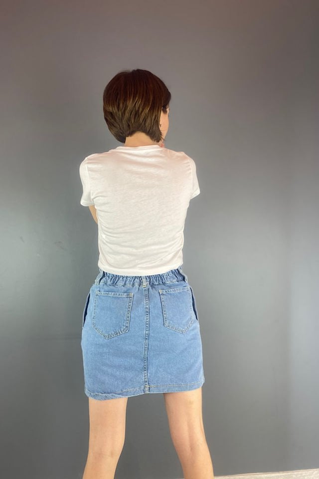 Taşlı Tişört Beyaz