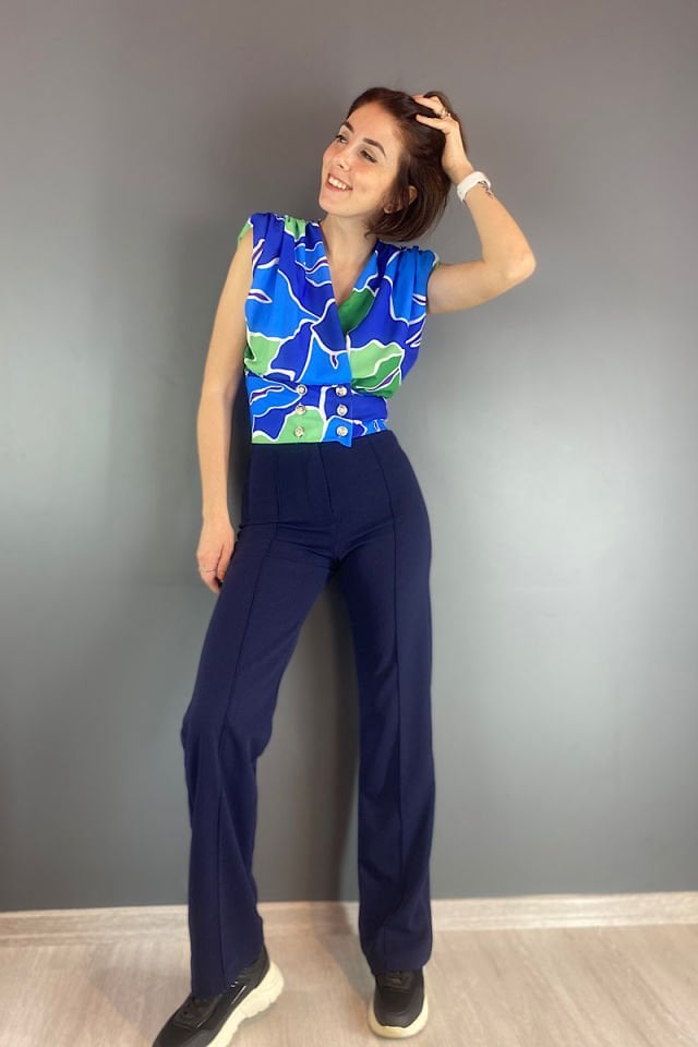 Çımalı Pantolon-Lacivert