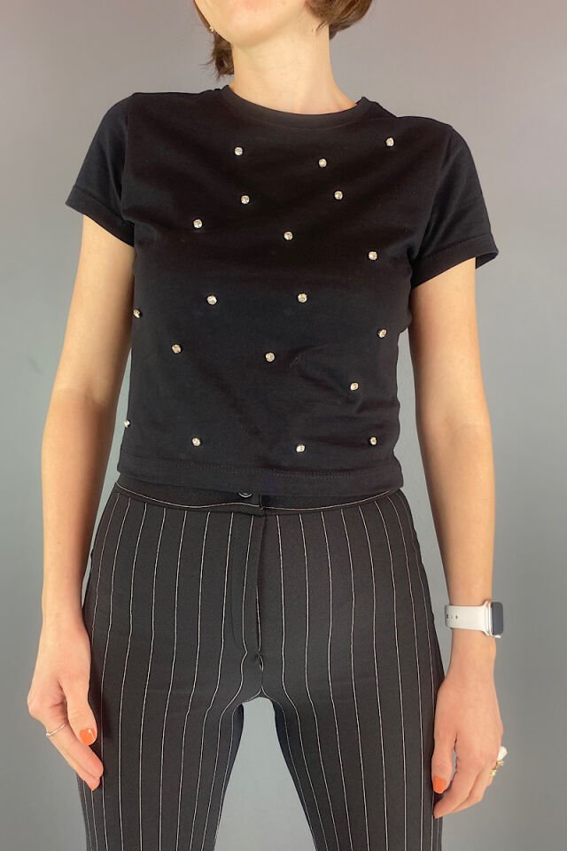 Çizgili Pantolon-Siyah