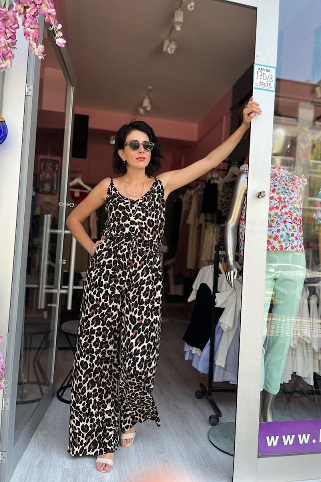 Leopar Desen İkili Takım