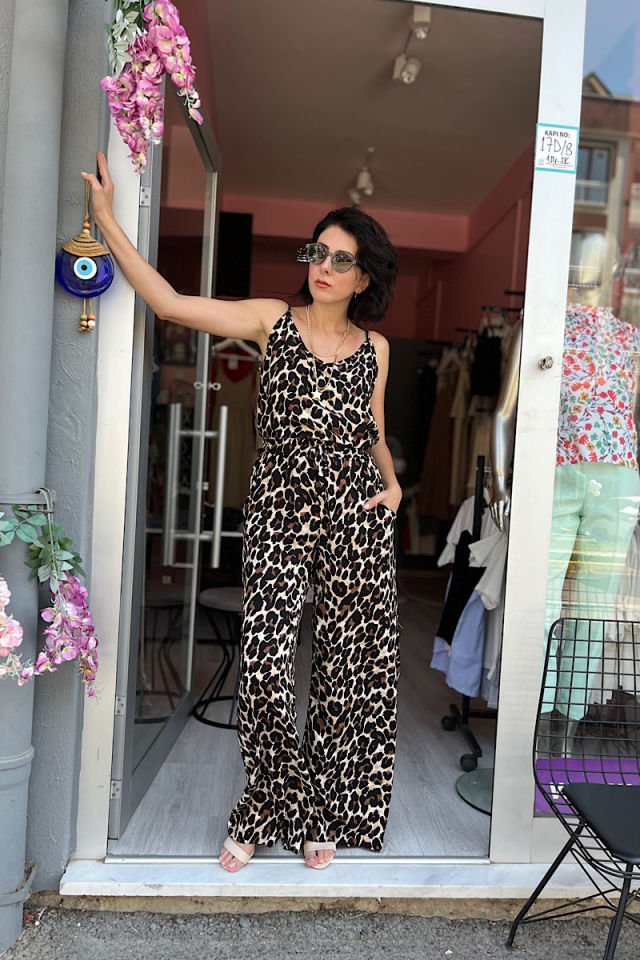 Leopar Desen İkili Takım