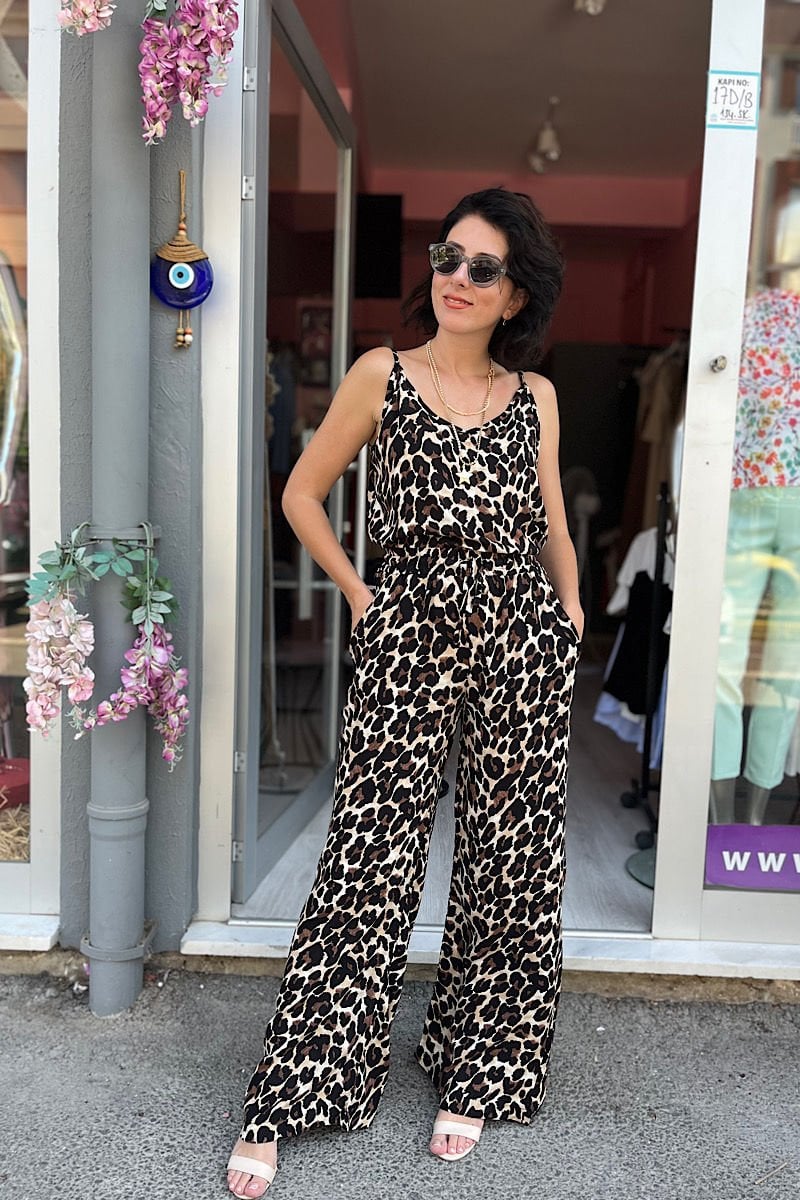 Leopar Desen İkili Takım