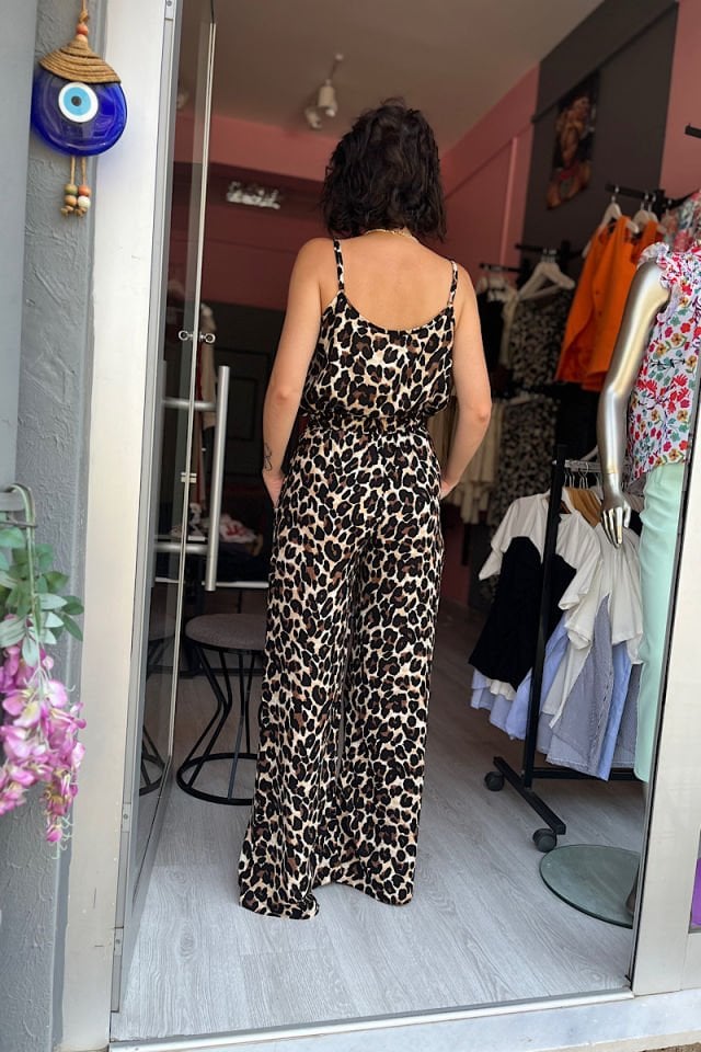 Leopar Desen İkili Takım