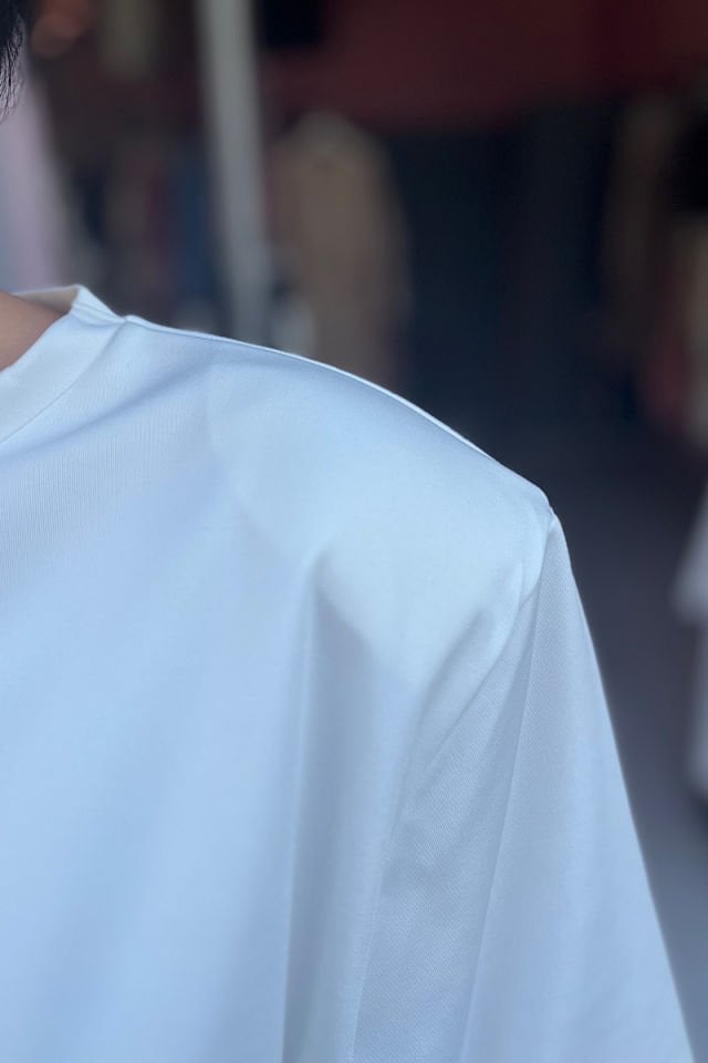 Vatkalı Mini Elbise-Ekru