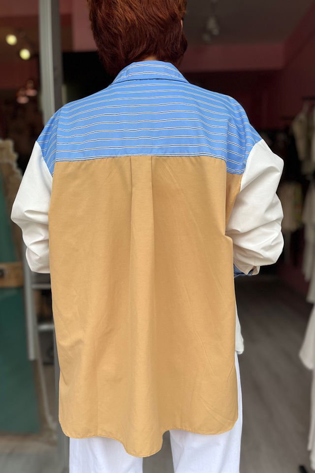 Çok Renkli Poplin Gömlek