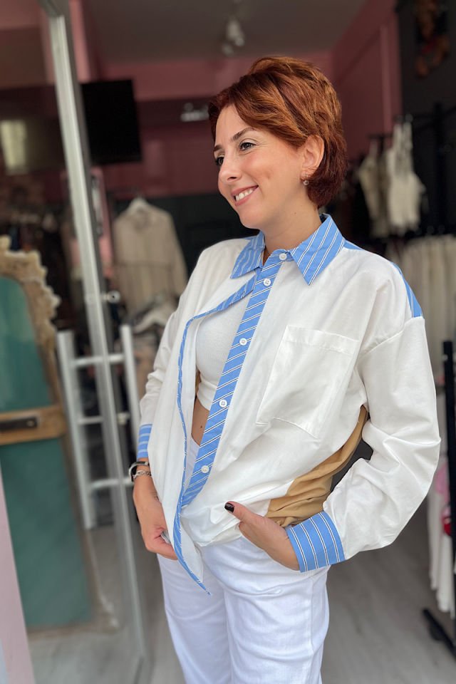 Çok Renkli Poplin Gömlek