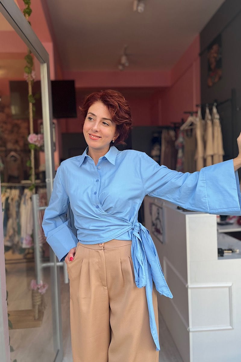 Kimono Gömlek -Mavi