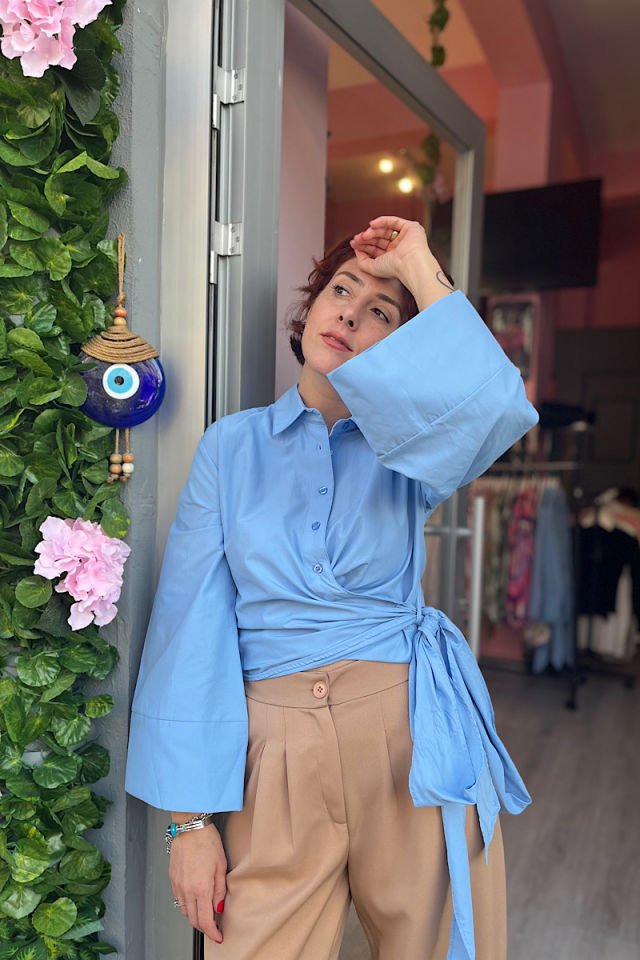 Kimono Gömlek -Mavi