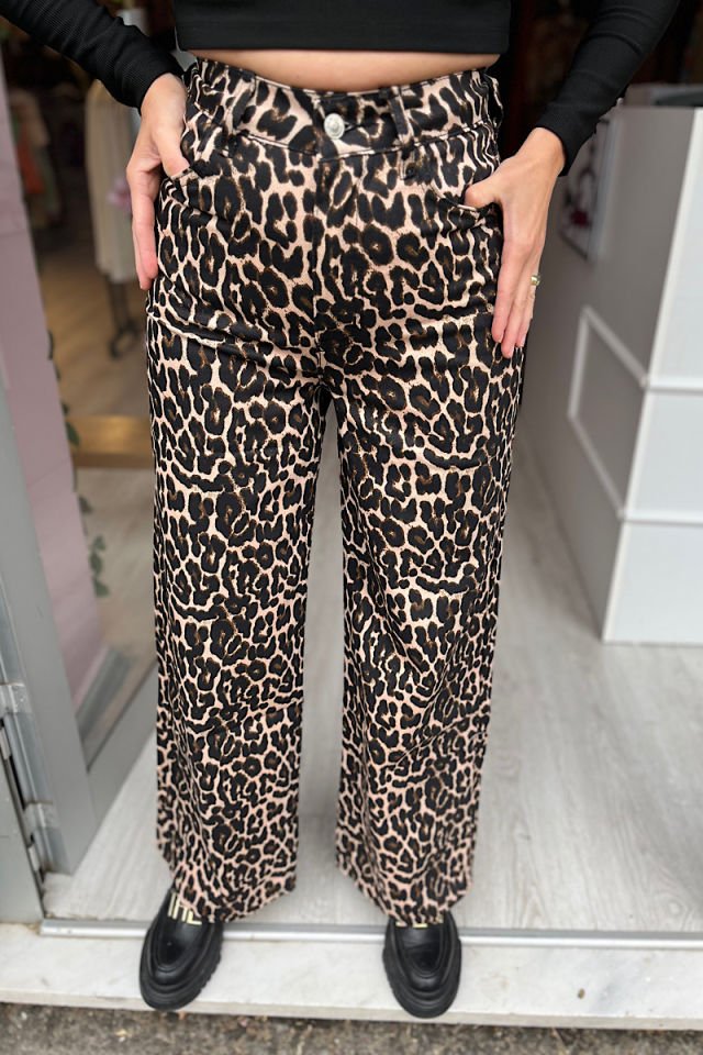 Palazzo Leopar Pantolon-Kahve