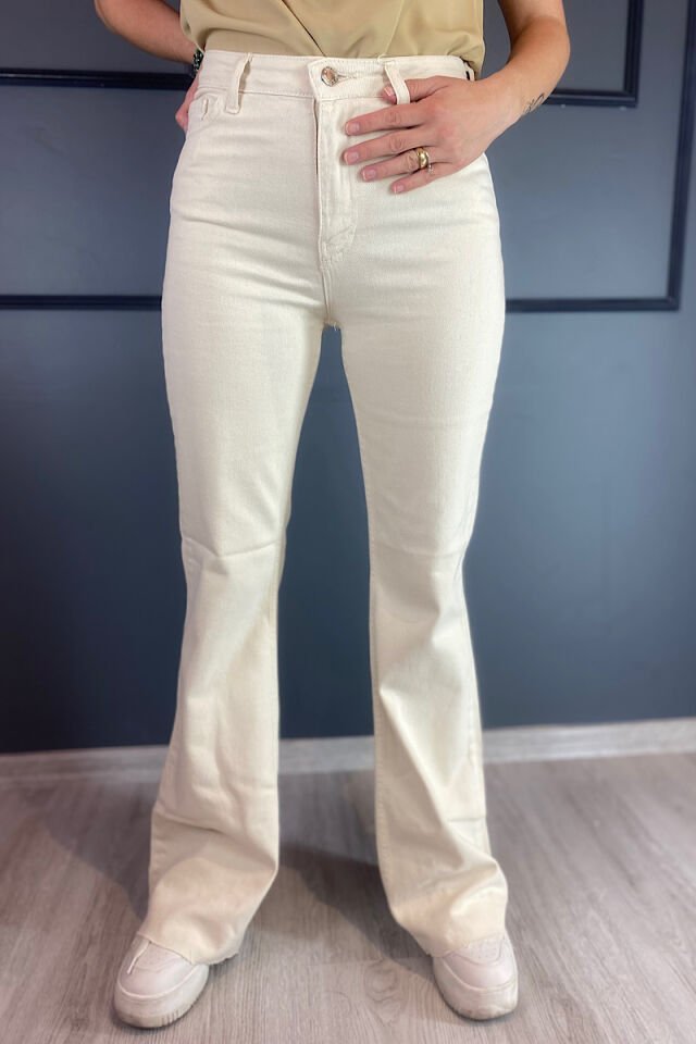 Bol Paça Gabardin Pantolon-Ekru