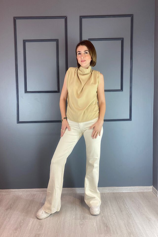 Bol Paça Gabardin Pantolon-Ekru