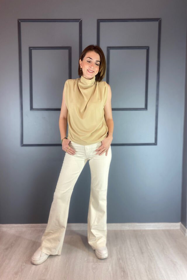 Bol Paça Gabardin Pantolon-Ekru