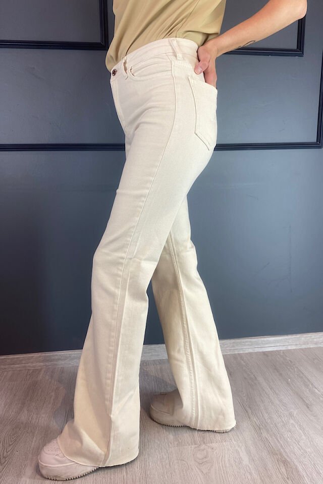 Bol Paça Gabardin Pantolon-Ekru