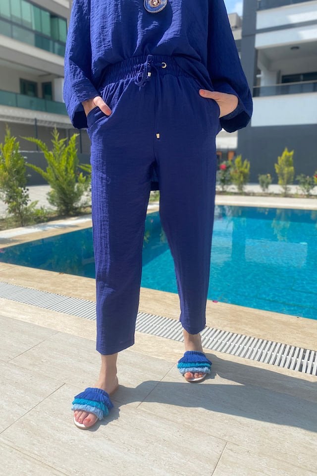 Pantolon Bluz Takım -Lacivert