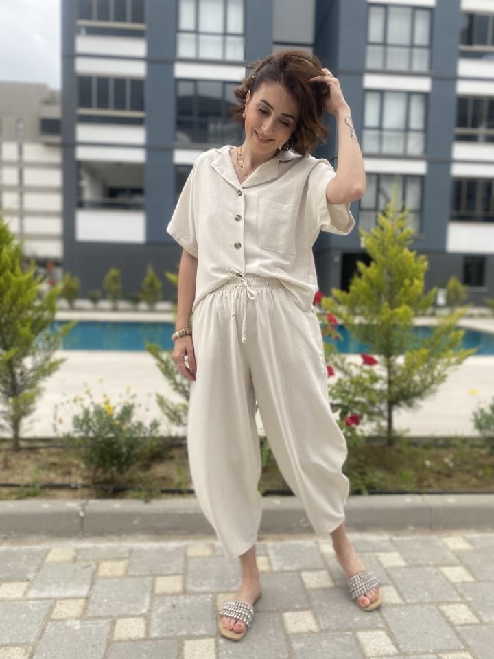 Yarasa Kol Gömlek -Taş