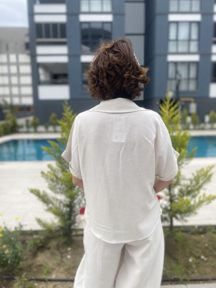 Yarasa Kol Gömlek -Taş