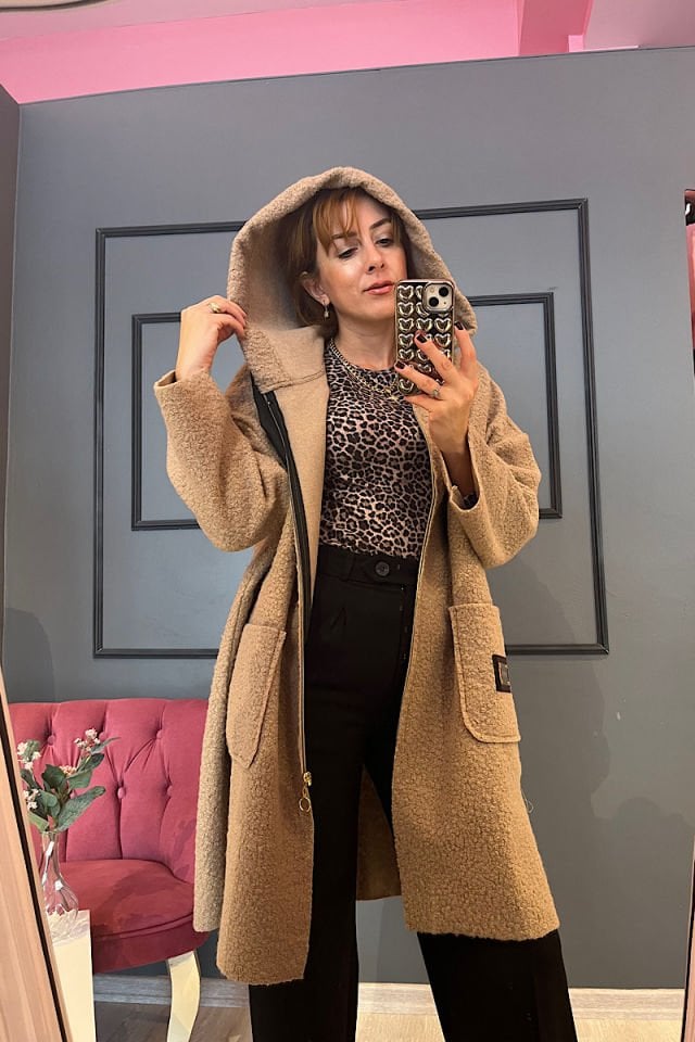 Tasarım Kaşe Ceket -Taba