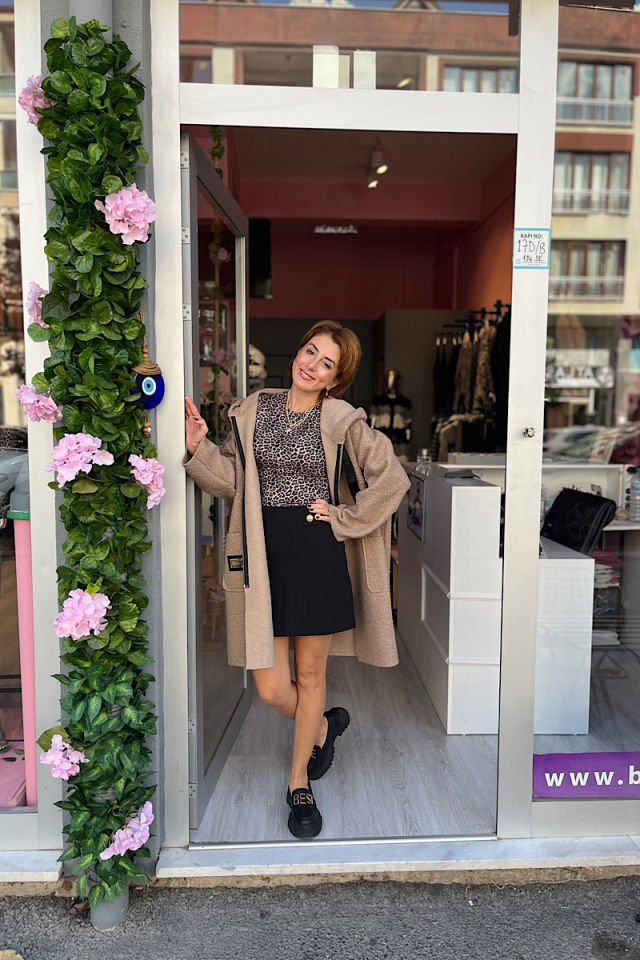 Tasarım Kaşe Ceket -Taba