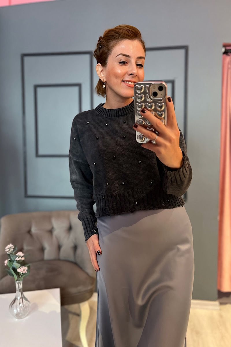 İncili Triko -Antrasit