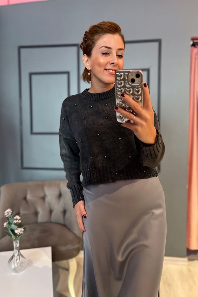 İncili Triko -Antrasit