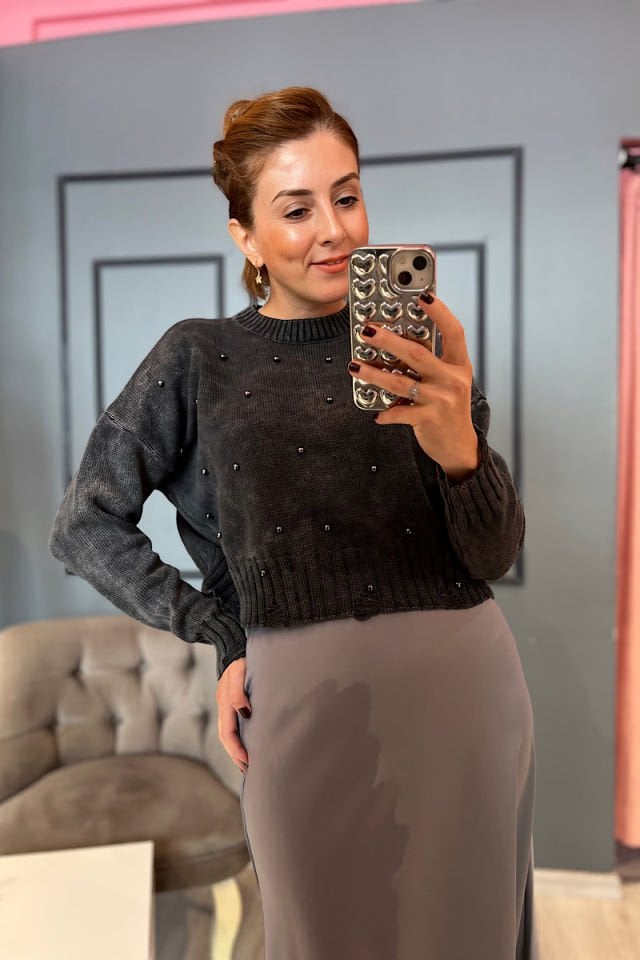 İncili Triko -Antrasit