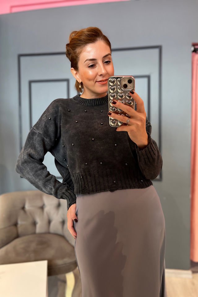 İncili Triko -Antrasit