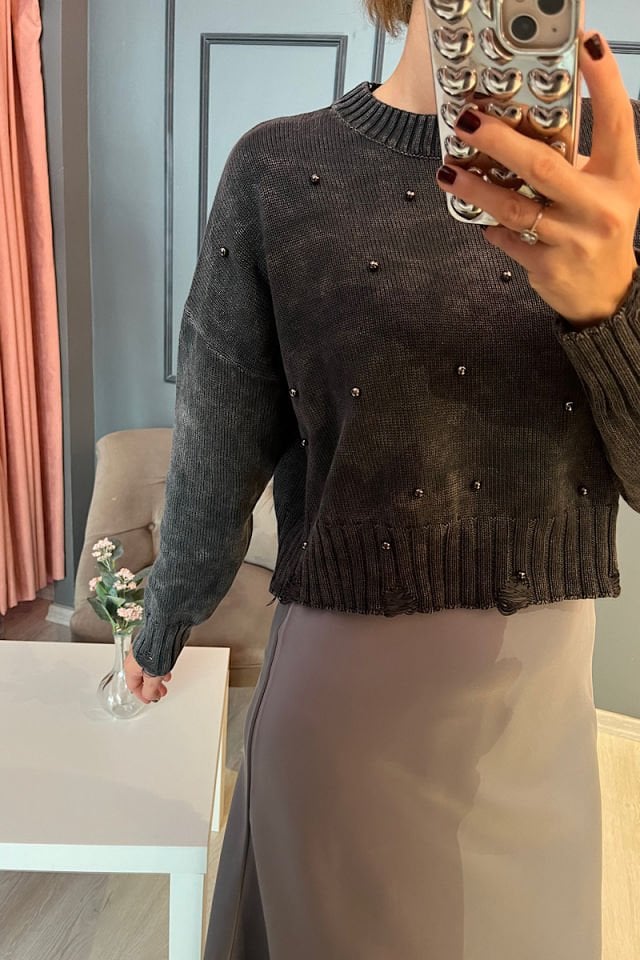 İncili Triko -Antrasit