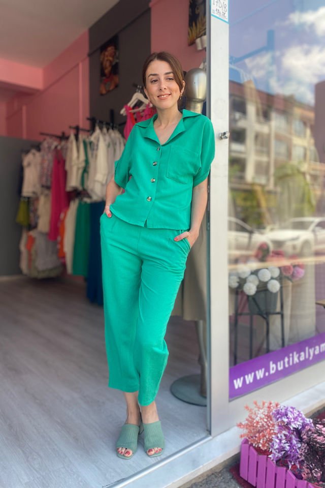 Yarasa Kol Gömlek -Çimen Yeşili