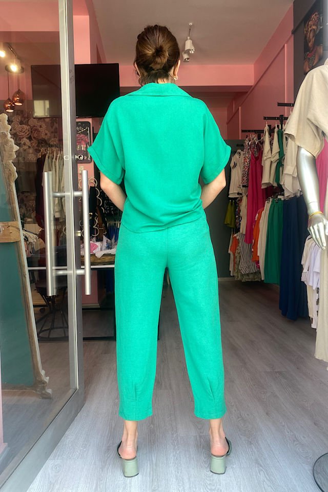 Yarasa Kol Gömlek -Çimen Yeşili