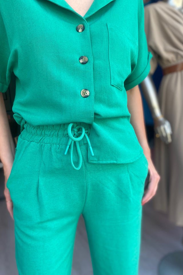 Yarasa Kol Gömlek -Çimen Yeşili