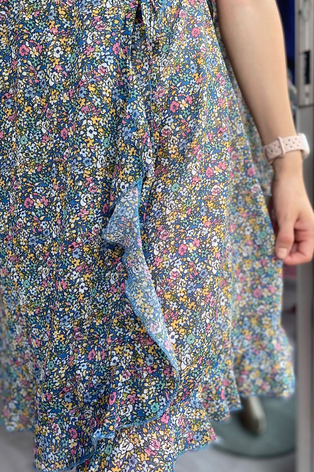 Çıtır Çiçek Desen Şifon Elbise