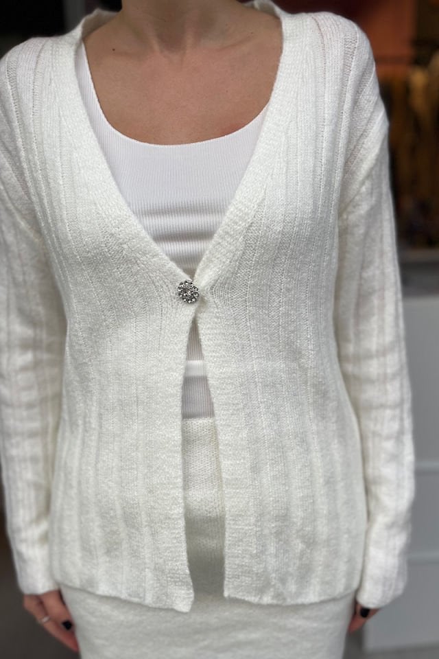 Etekli Triko Takım-Ekru