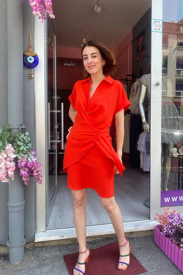 Ayrobin Elbise-Mercan