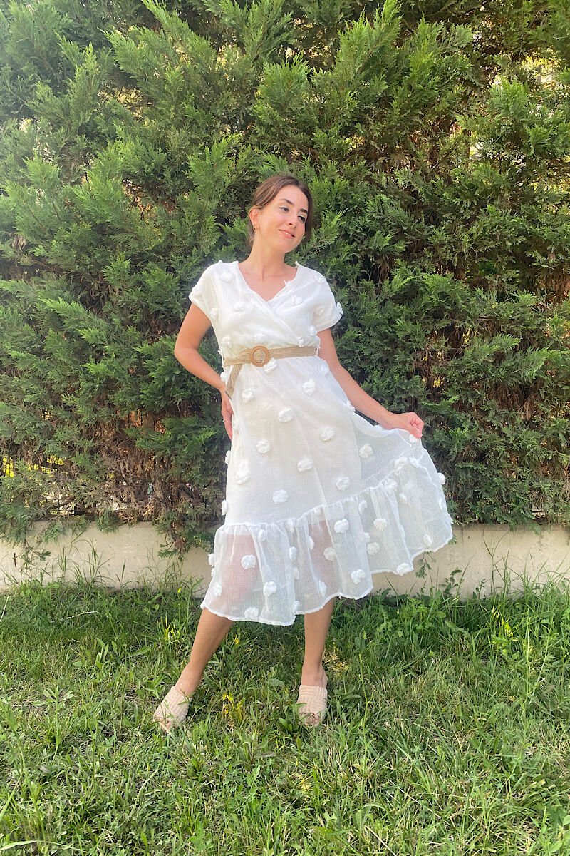Dantel Elbise-Beyaz