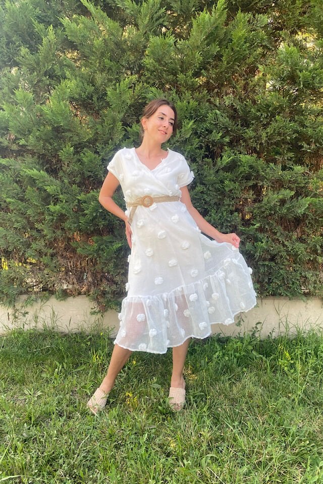 Dantel Elbise-Beyaz